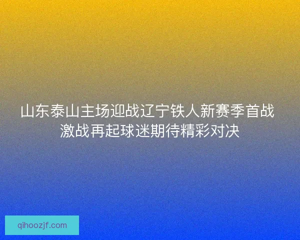 山东泰山主场迎战辽宁铁人新赛季首战 激战再起球迷期待精彩对决